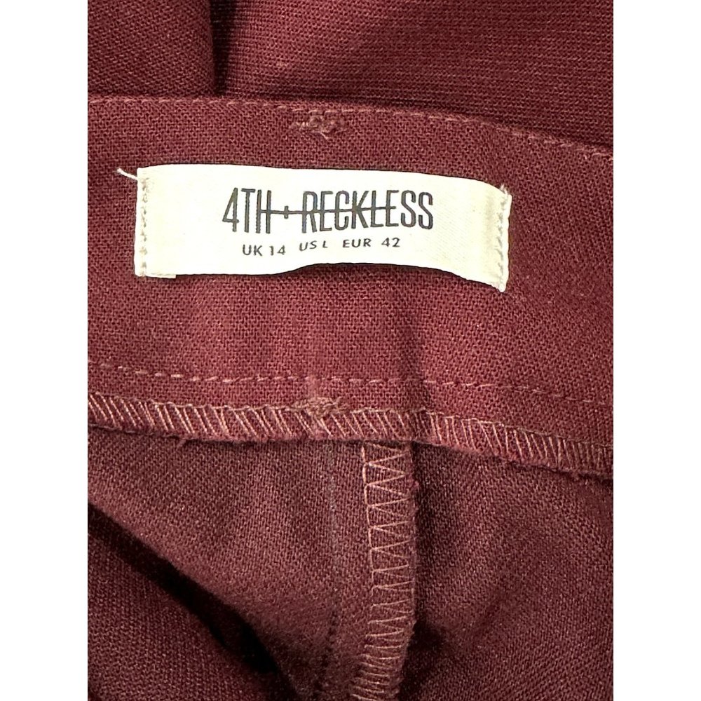 4TH RECKLESS Women's Burgundy Jogger LARGE - Picture 3 of 6